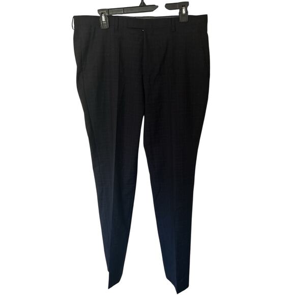 Hugo Boss Men’s Pants Navy 34 R Virgin Wool Plaid - Picture 1 of 2